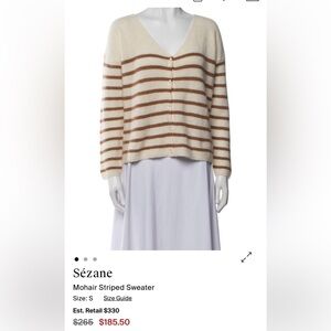 Sézane Mohair Striped Cardigan - size M